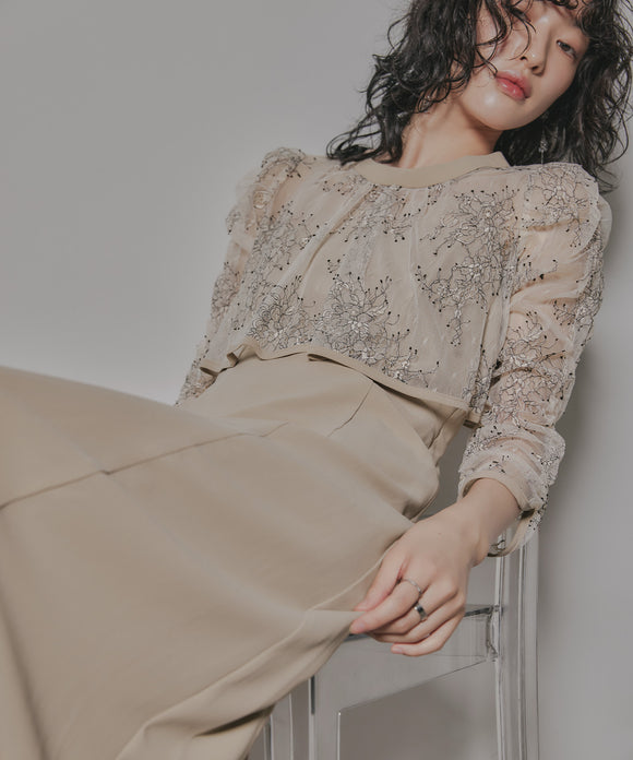 {"color":"\u30d9\u30fc\u30b8\u30e5","info":"model\uff1aH167cm size\uff1aM"}