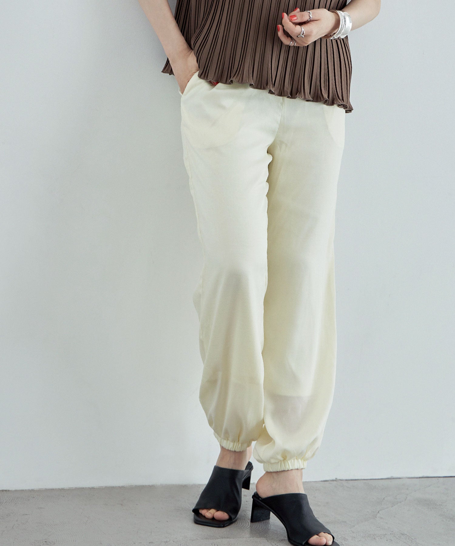 パンツ Yes ニット裾ドロスト付きカーゴパンツ - YEVS