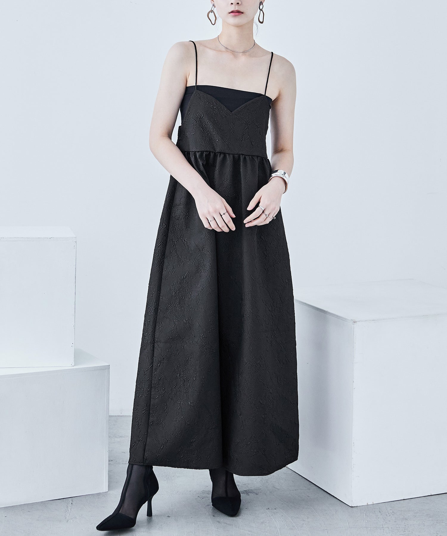 ふくれジャガード ビスチェ風キャミワンピース｜ワンピース - Fashion