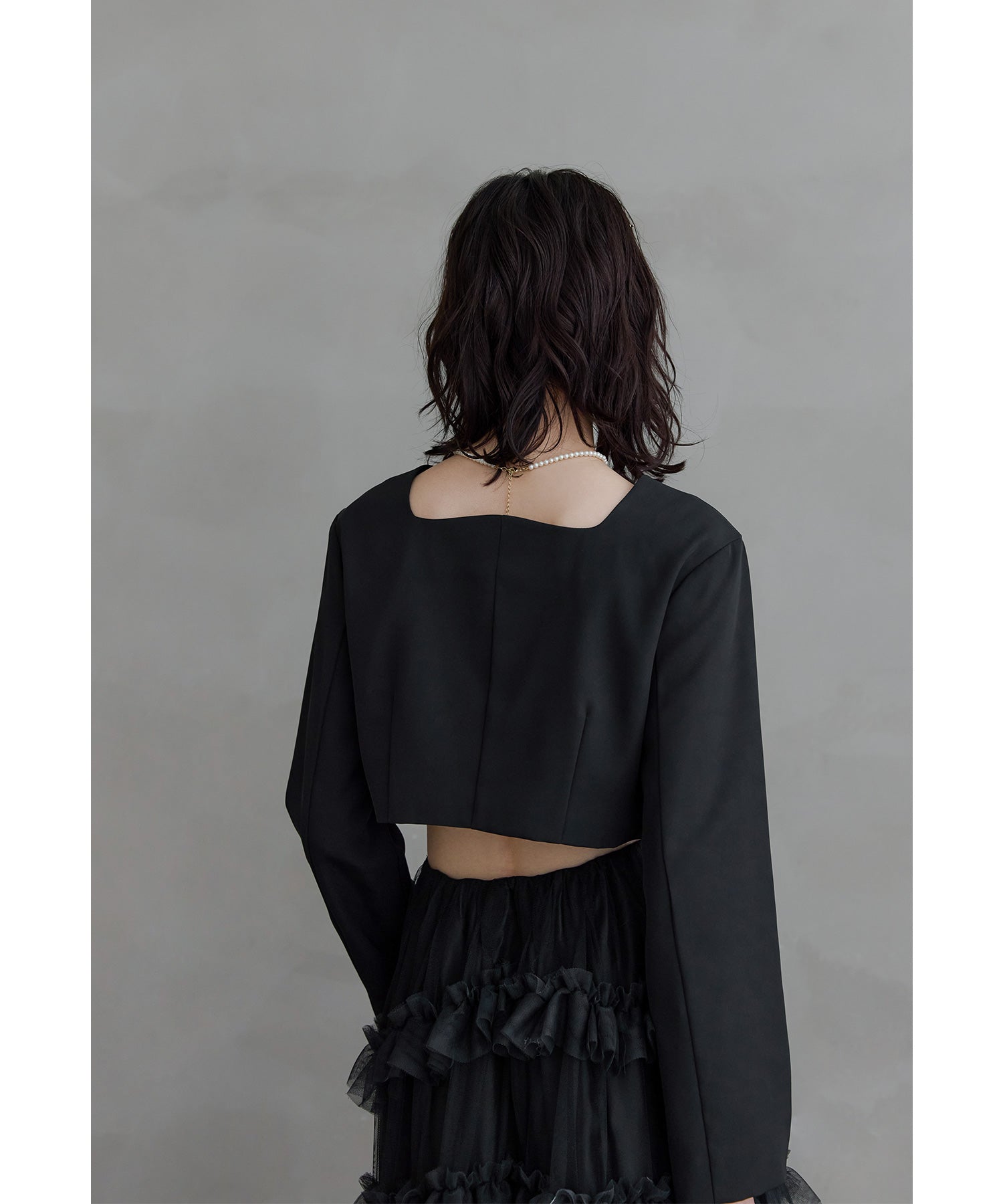 ティアードチュールスカートジャケットセットアップ 2点セット 結婚式