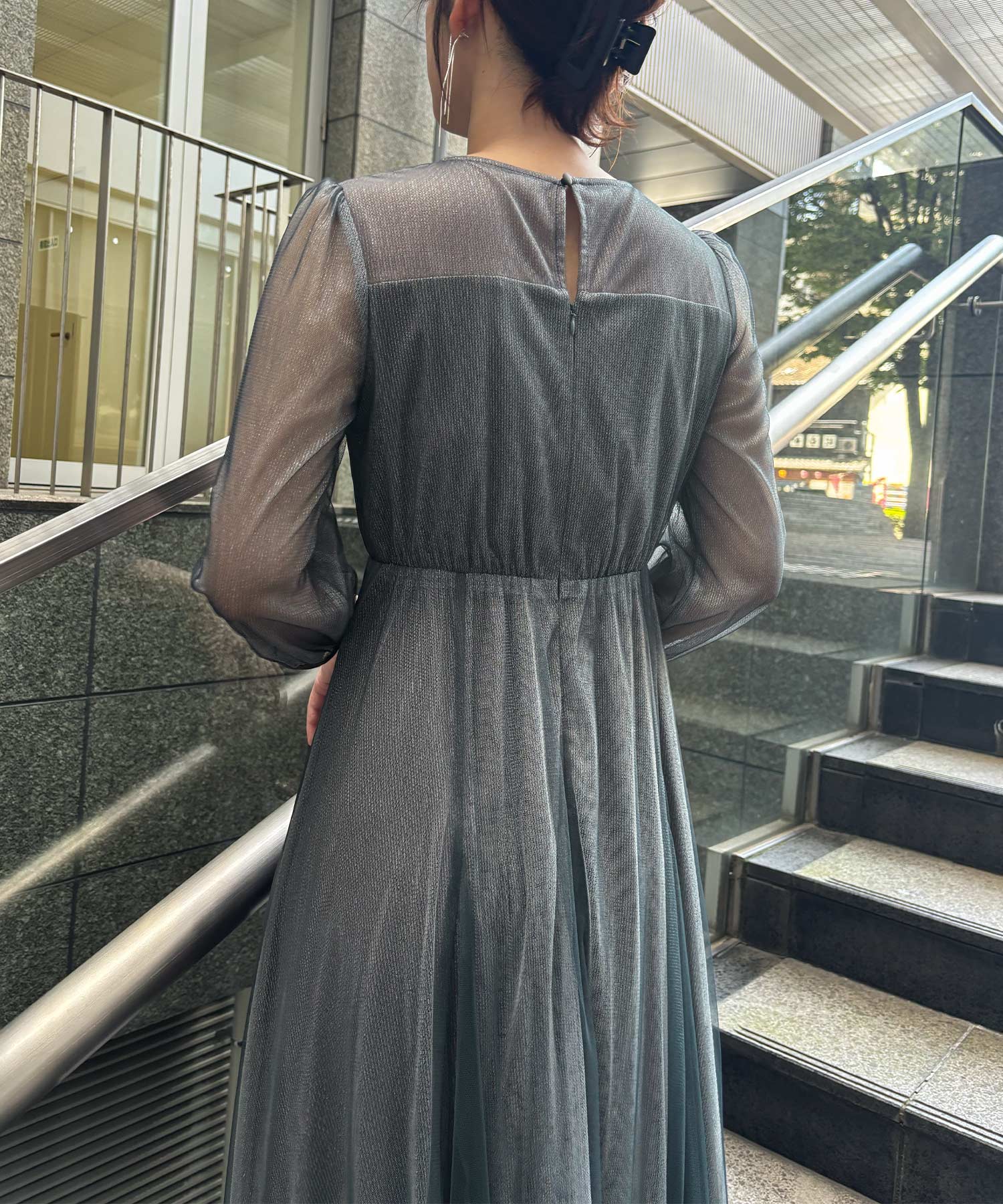 ビスチェ風ラメチュールドレス 結婚式 パーティードレス オケージョン