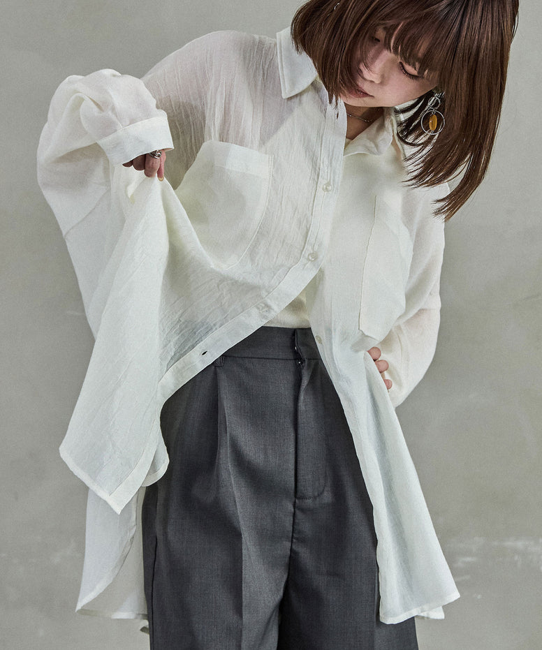 オーバーサイズ シアーシャツ｜シャツ・ブラウス - Fashion Letter