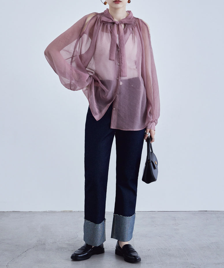 2wayボウタイシアーブラウス