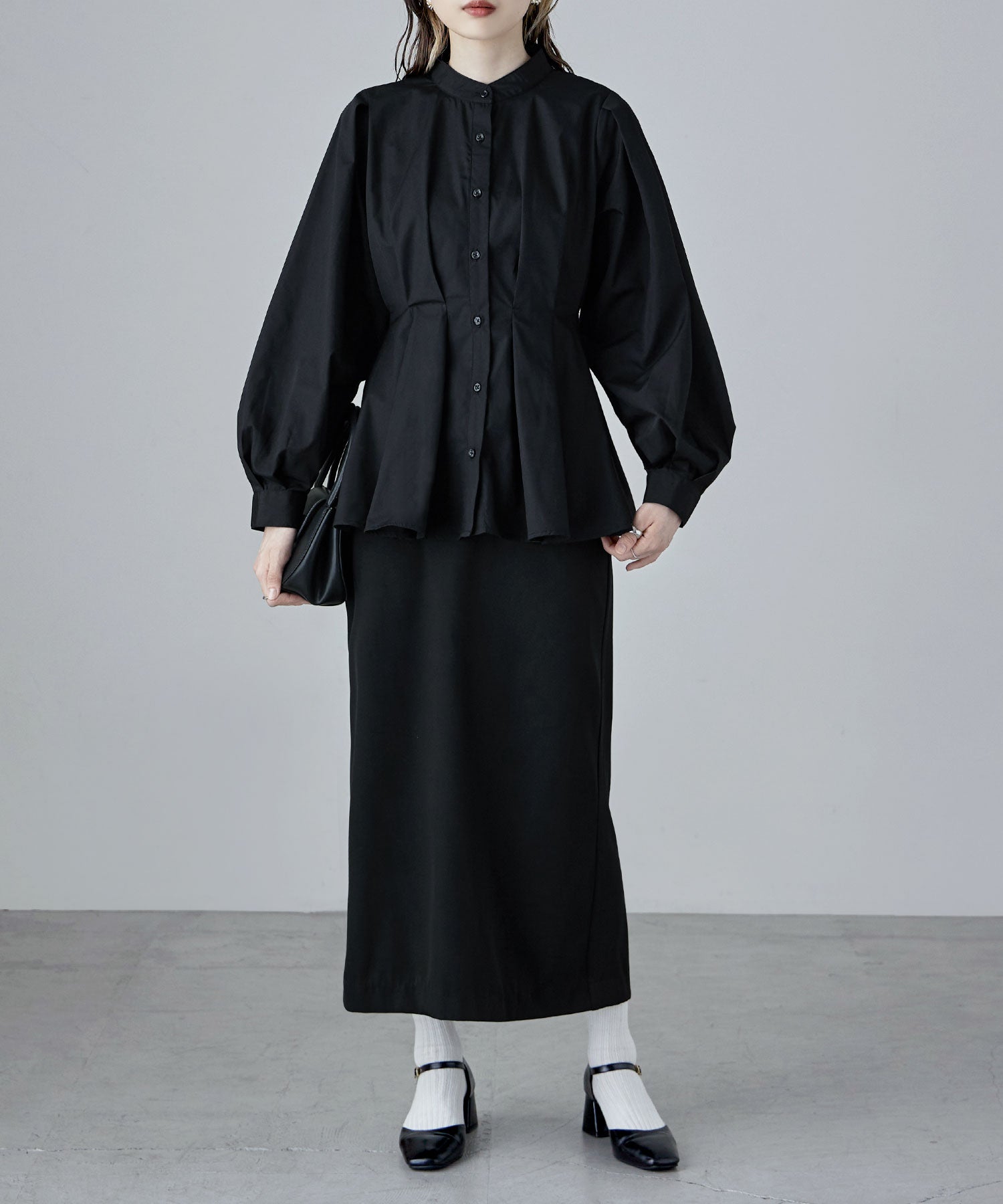 フレアウエストタックスタンドブラウス｜シャツ・ブラウス - etoll.