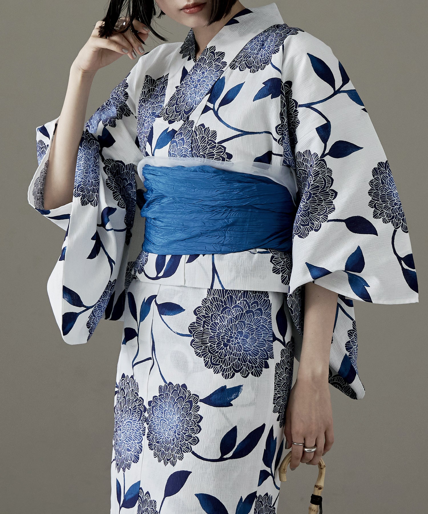 画像と同じ帯+お任せ下駄つき◆上品おとな浴衣◆涼し菊蒼碧紺の描画花古典浴衣◆ 楽天市場】紺（柄菊）（浴衣セット｜和服）：レディース