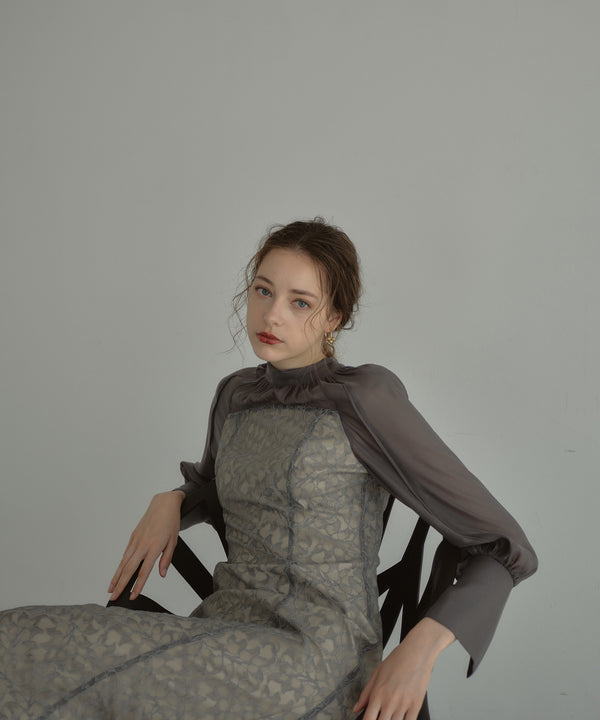 2wayリボンリーフレースドレス 結婚式ワンピース｜パーティードレス  