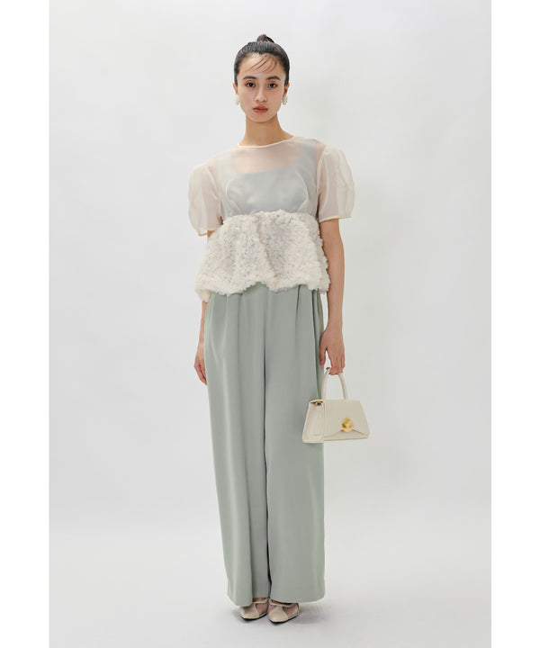 {"color":"\u30d9\u30fc\u30b8\u30e5\u00d7\u30df\u30f3\u30c8","info":"model\uff1aH165cm size\uff1aM"}