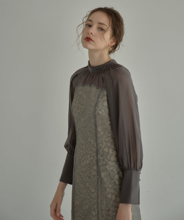 2wayリボンリーフレースドレス 結婚式ワンピース｜パーティードレス  