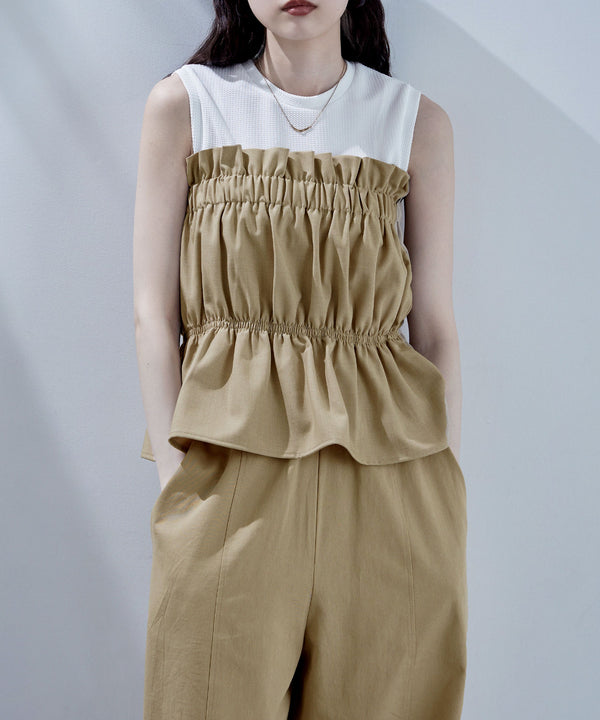 {"color":"\u30d9\u30fc\u30b8\u30e5","info":"model\uff1aH170cm size\uff1aM"}