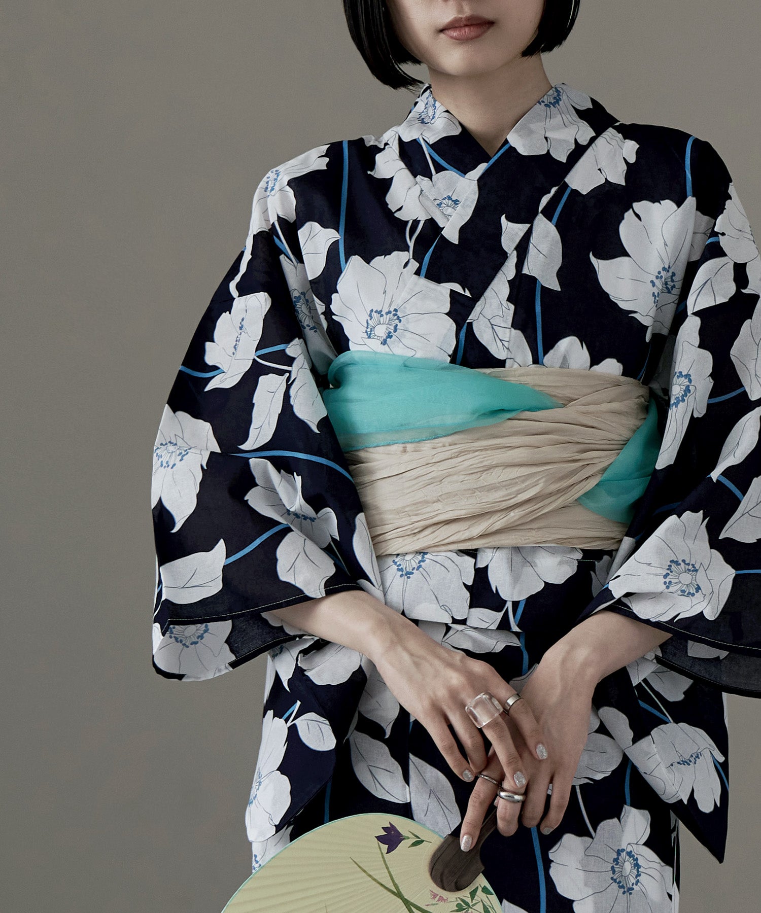asaka 浴衣　帯　新品未使用 asaka 浴衣 浴衣セット レディース 綿仕立て上がり浴衣 帯つき2