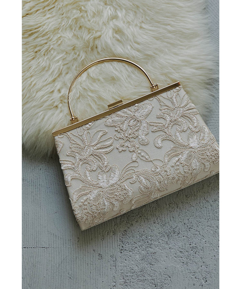 DIANA ダイアナ ビーズ刺繍 ペイズリー柄 ハンドバッグ がま口 