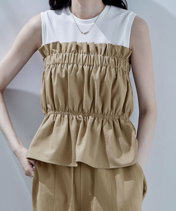 {"color":"\u30d9\u30fc\u30b8\u30e5","info":"model\uff1aH170cm size\uff1aM"}