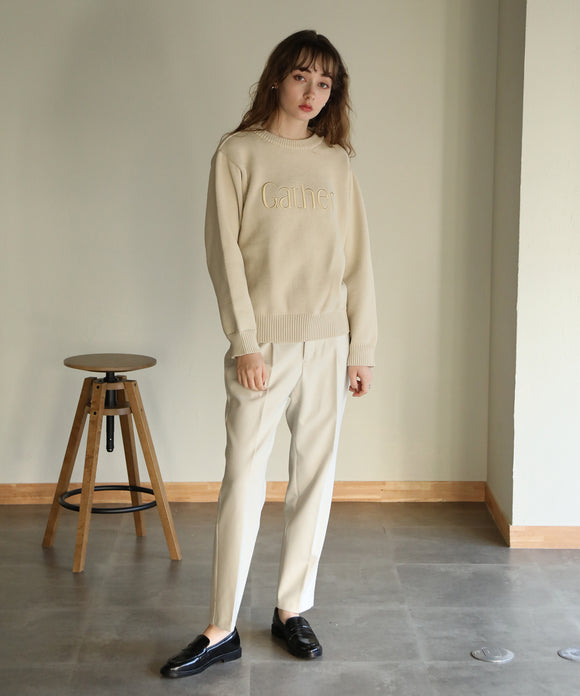 aity ロゴニットプルオーバー アイボリー