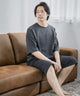 Fashion Letter ダンボールニット　5分袖ハーフパンツ上下セットアップ チャコール
