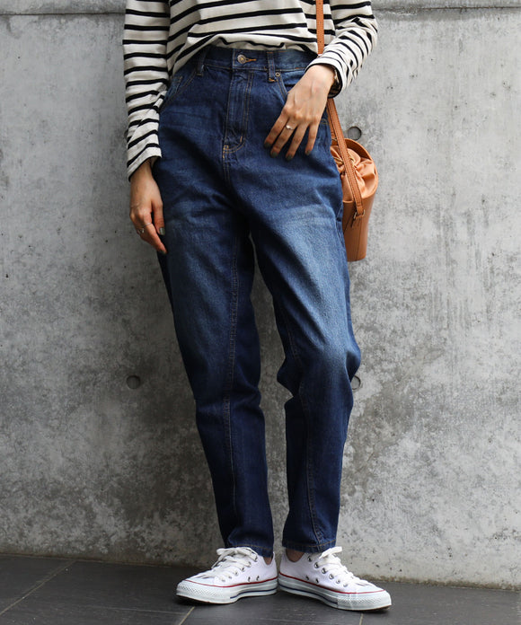 Fashion Letter サルエルデニムパンツ ネイビー