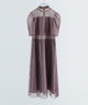niana バックサテンジョーゼット×ラッセルレースドレス ピンク