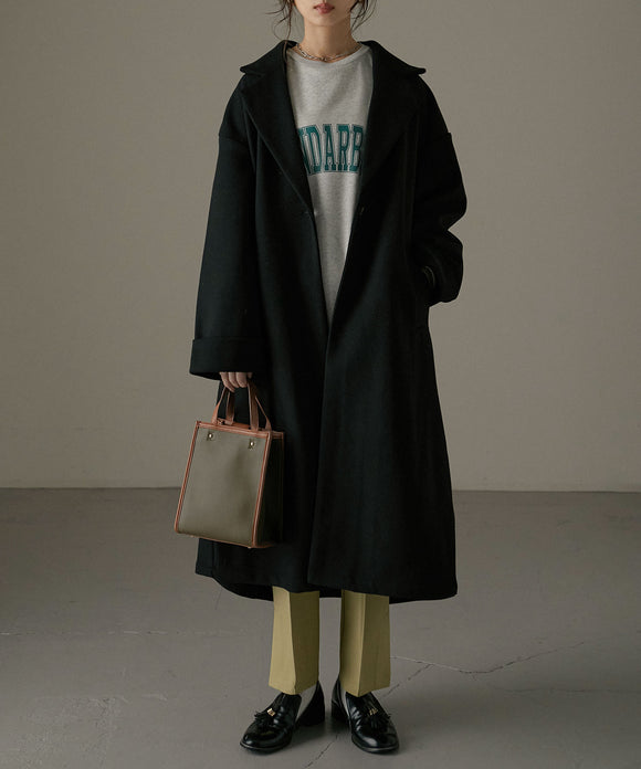 Fashion Letter バックタックボリュームテーラードコート ブラック