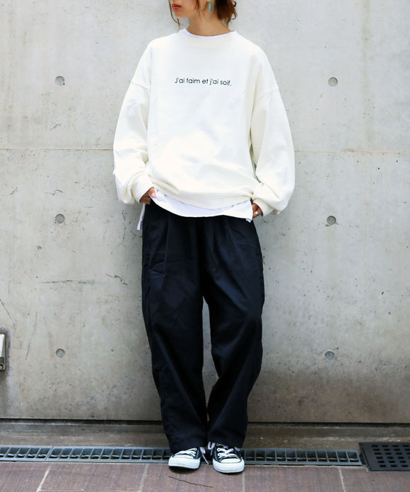 Fashion Letter バックルバルーンパンツ ブラック