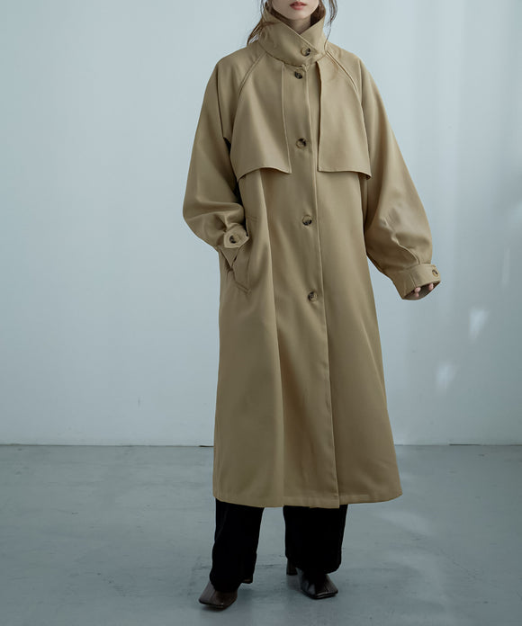 Fashion Letter 2WAYカラーボリュームスリーブコート ベージュ