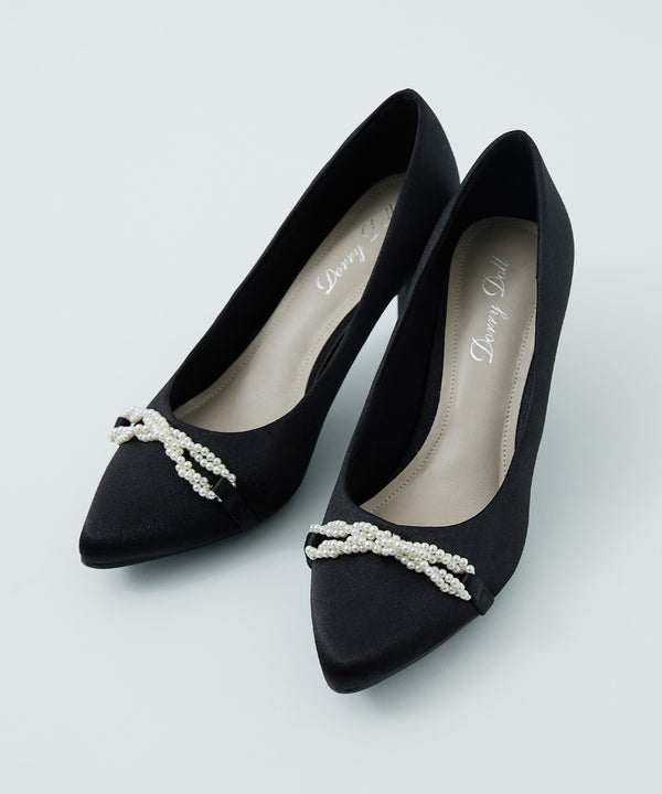 niana クロスパールパンプス ブラック