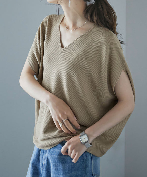 Fashion Letter ドルマンニット ライトベージュ
