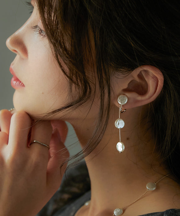 niana フラットパールイヤリング ゴールド