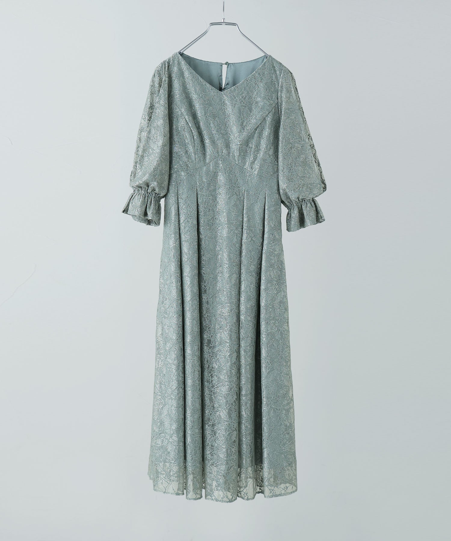 ヴィンテージレースボリューム袖フレアドレス｜パーティードレス