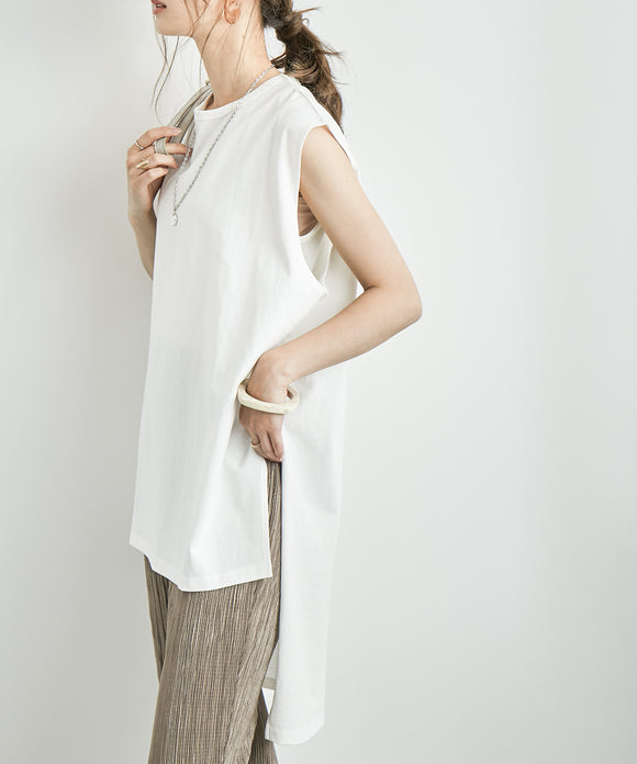 Fashion Letter バックテールTシャツ アイボリー