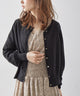 Fashion Letter バックレースドッキングラメニットカーディガン ブラック