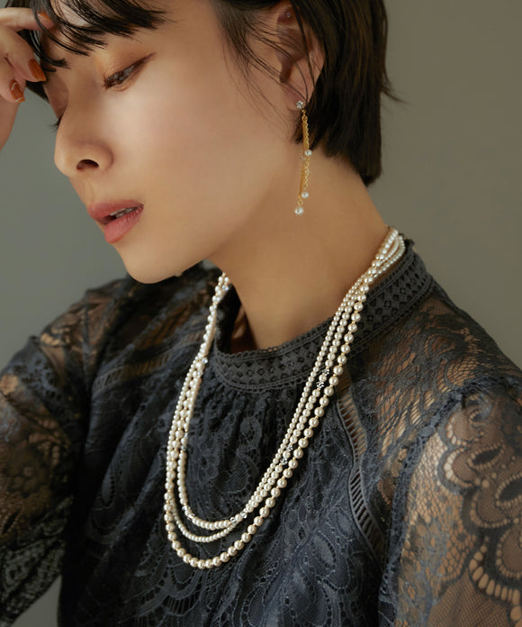 niana 3連パールネックレス オフホワイト