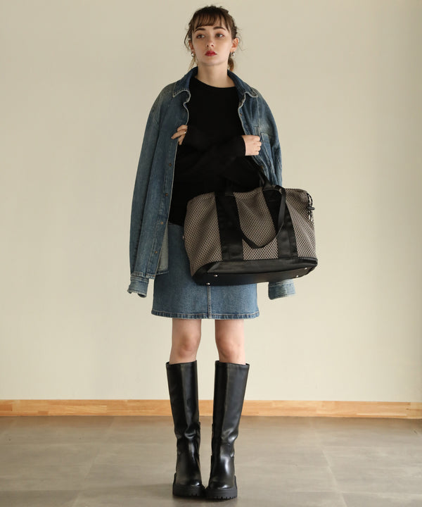 aity メッシュ巾着トート グレー