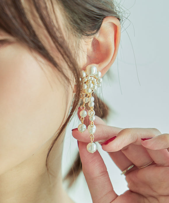 niana パールチェーンイヤリング ゴールド