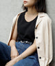 Fashion Letter ワッフルタンクトップ ブラック