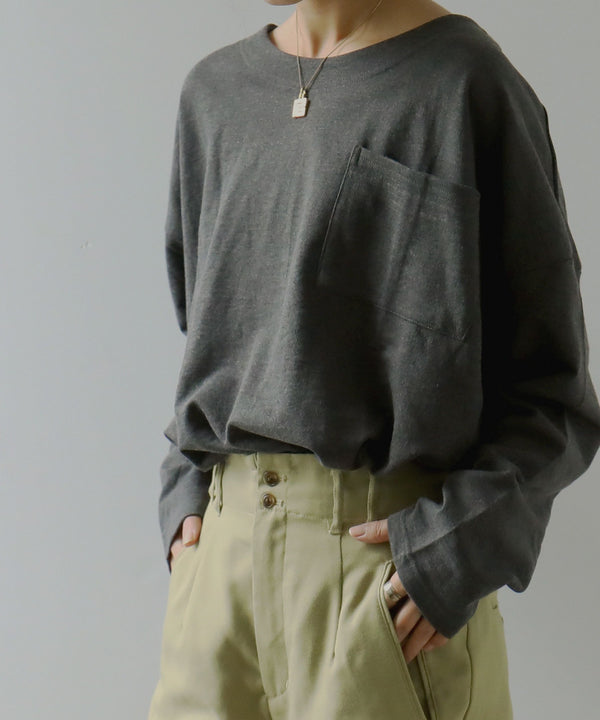 Fashion Letter コクーンビッグシルエットトップス チャコールグレー