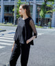 niana バックサテンジョーゼット×ドットチュール2点セット ブラック