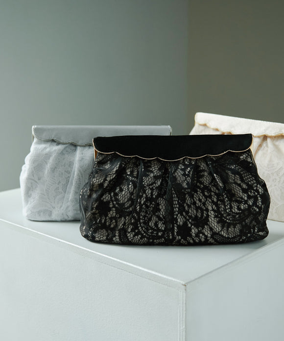 niana レース×オーガンジーパーティーバッグ ブラック