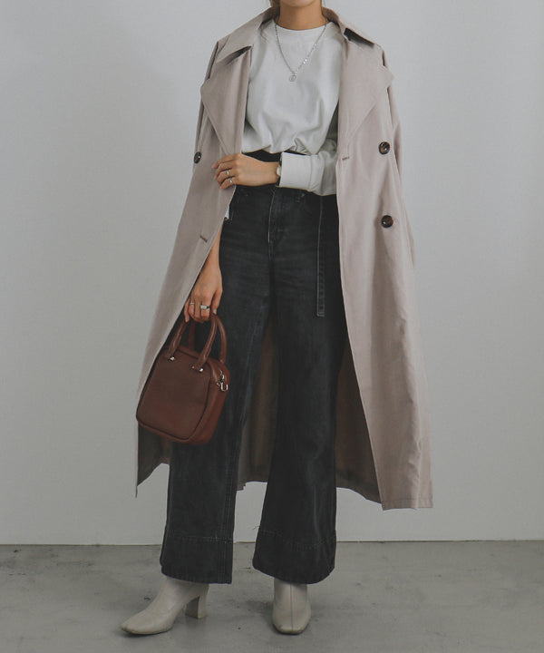 Fashion Letter キャンディ袖BIGトレンチコート グレージュ