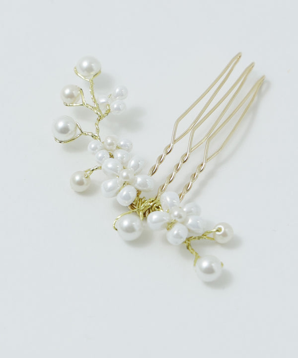 niana フラワーパールヘアアクセ（カーブ）