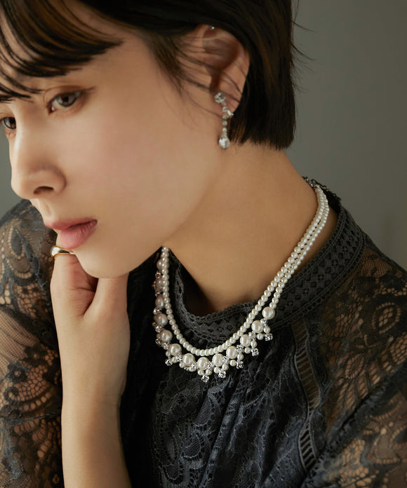 niana パールウェーブネックレス シルバー