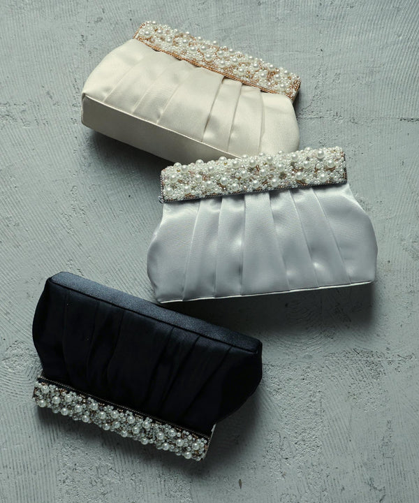 niana ビーズ刺繡クラッチオーガンジーバッグ