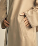 Fashion Letter パイピングノーカラーガウンコート