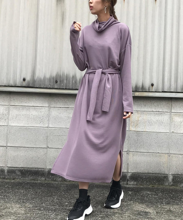Fashion Letter サカリバオフタートルワンピース パープル