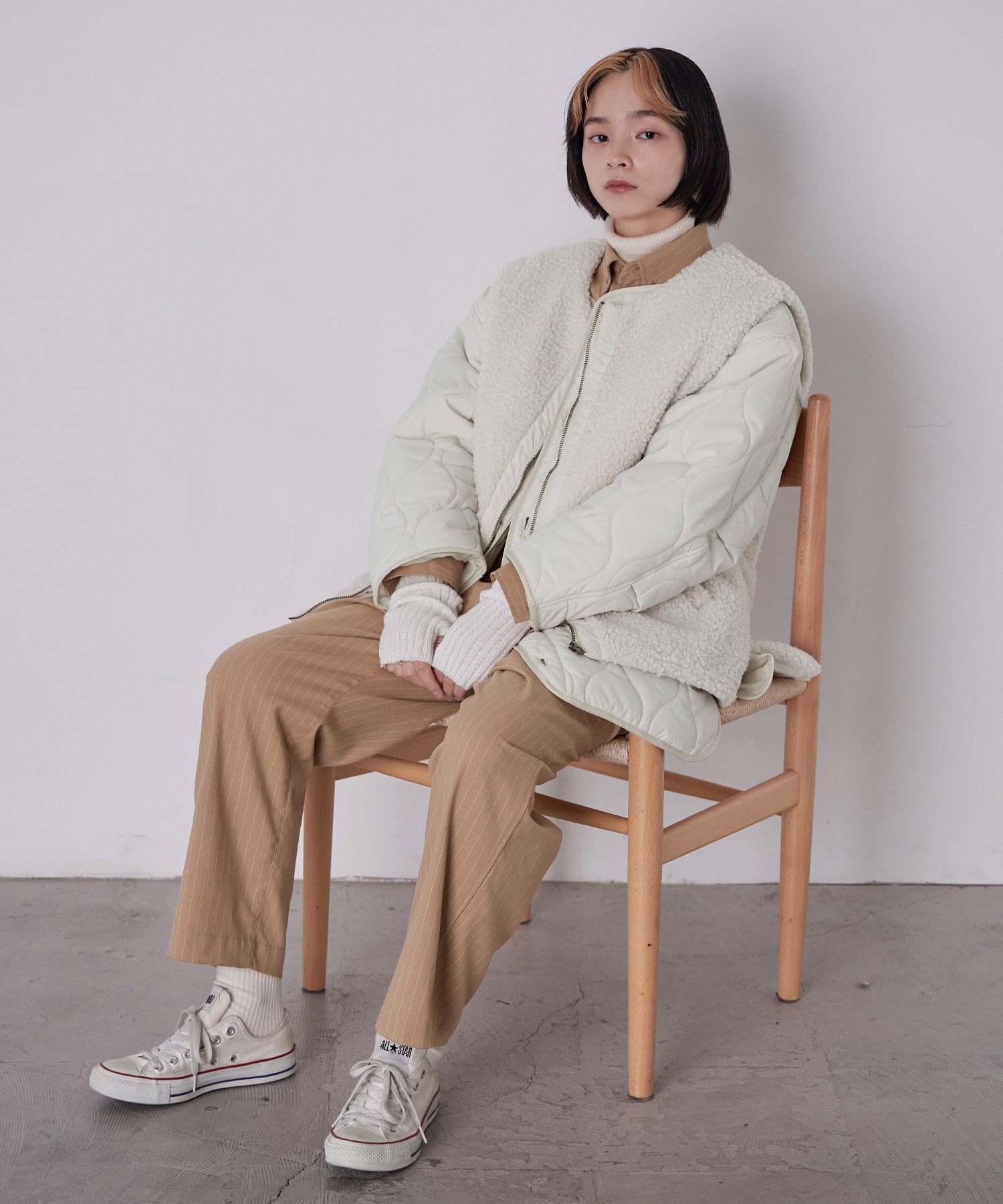 ボアベスト付きキルティングジャケット｜コート・ジャケット - Fashion