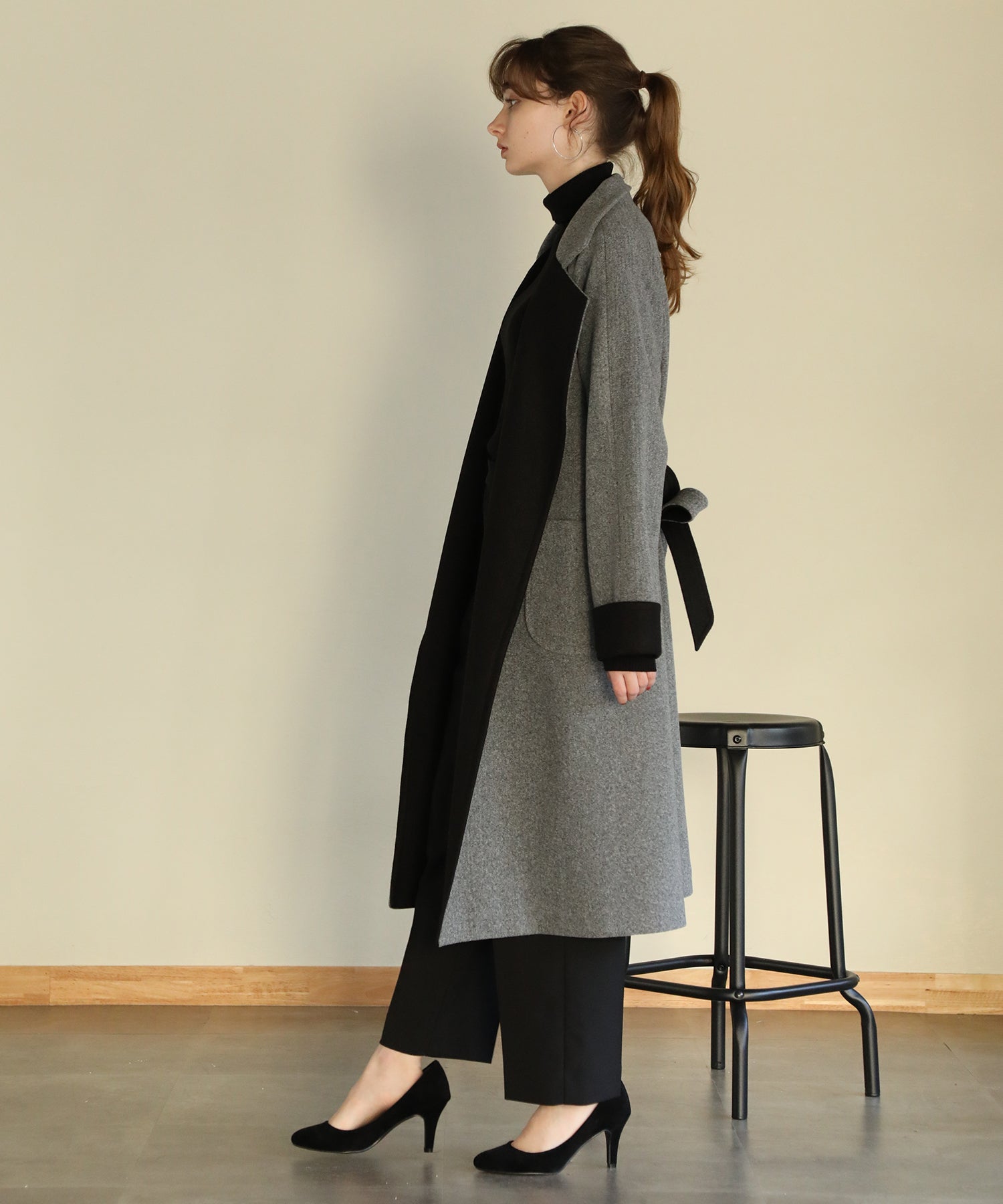 襟配色ラップコート｜コート・ジャケット - aity