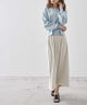 Fashion Letter バックレースドッキングラメニットカーディガン ブルーグレー