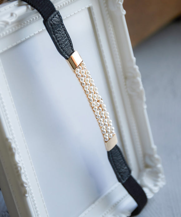 niana パールバー細ベルト ブラック