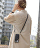 Fashion Letter 背面ファスナーポケット付きスマホケース iPhone12mini対応 ブラック