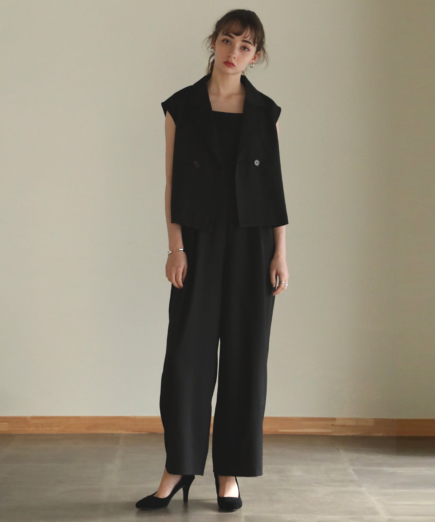 【ストロベリー】ANAYI ベージュ ダブルブレストベスト ZARA 