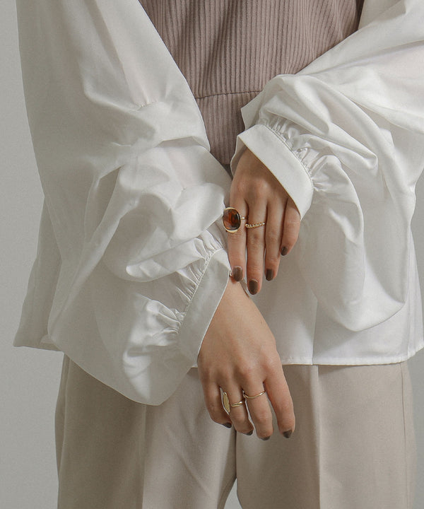 Fashion Letter ニットドッキングブラウス モカ