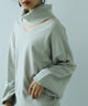 Fashion Letter オフタートルオープンネックニット ライトグレー